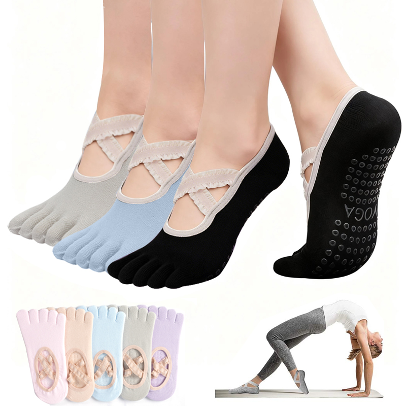 Yoga Fitness Pilates - Damskie antypoślizgowe skarpety do pilatesu, damskie