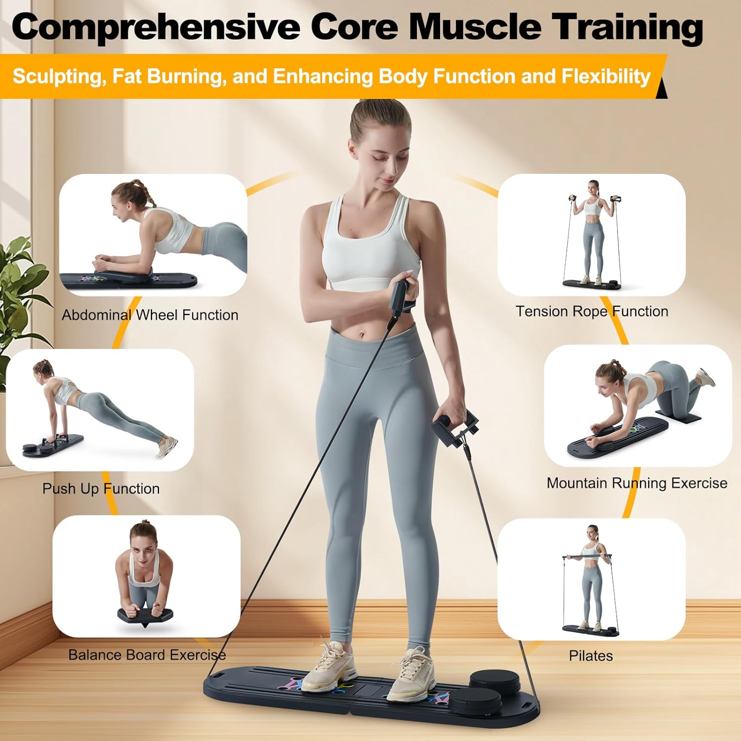 Ab Wheel Roller - Przenośny, wielofunkcyjny sprzęt do pilatesu 6